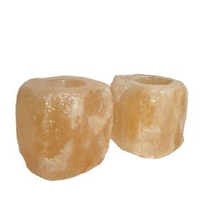 Himalayan Salt Crystal Candle Holder Tealight Rock Salt Natural NWOT